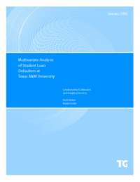 Multivariate Analysis Of Student Loan Defaulters At Texas A&M